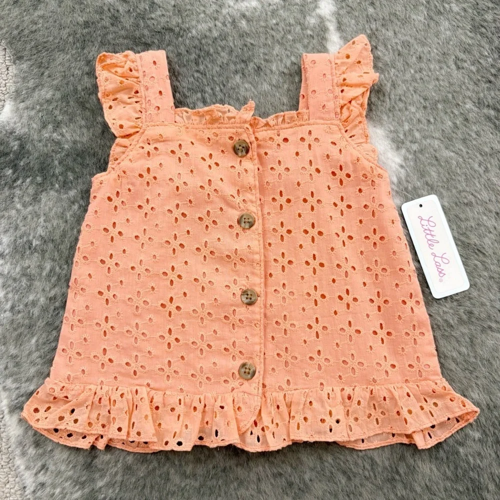 NWT Little Lass Eyelet and Carters Tropical Tops 3T